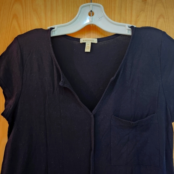 Black Anthropologie Jersey-stretch tshirt with chiffon detail at bottom - Picture 4 of 4